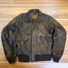 Giacca pelle vintage SCHOTT volo A2 bomber aviatore uomo taglia 46 piccoli danni