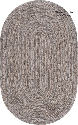 Tappeto ovale grigio - , juta