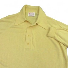 Maglione polo uomo Royal Jeff vintage collo grande anni 70 XL giallo 100% acrilico lungo