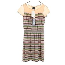 unused PAOLA FRANI made in Italy border Short sleeve knit one piece 40 Women