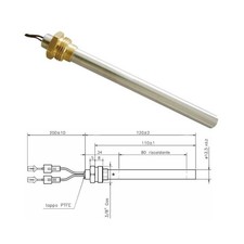 RESISTENZA CANDELETTA STUFA A PELLET 12,5mm Totale 12cm  GIROLAMI - 235W