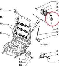 MANIGLIA LEVA SCHIENALE SEDILE