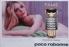 Pubblicità Ritaglio Italian 2022 Profumo PACO RABANNE FAME Elle Fanning