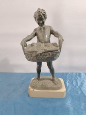 Statua in Bronzo o altro Materiale Ragazzo con Cesto "P. Uccello" 
