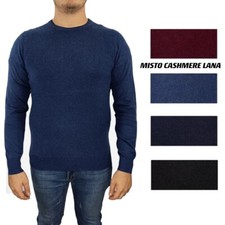 Pullover uomo misto cashmere Girocollo Lana Maglione invernale morbido 4 colori