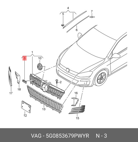 Originale golf mk7 scritta - vw,