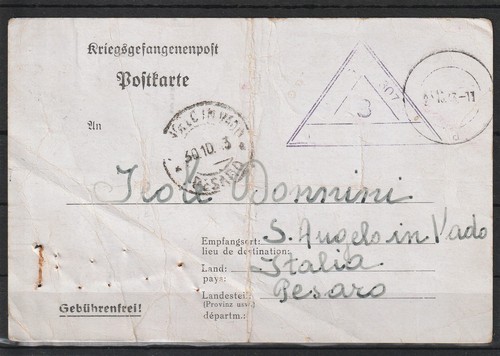 Cartolina prigionieri - cartolina, di