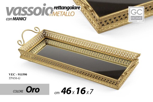 Vassoio metallo rettangolare - metallo,