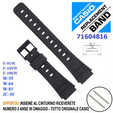 Ricambio Cinturino Orologio 18mm Nero Originale Casio F-91W W-59 F-105 71604816