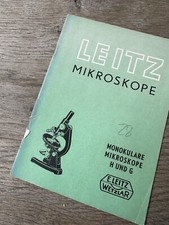 Microscopio Leitz, depliant, microscopi H e G, 1950