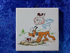 *WD1 Walt Disney mattonella ceramica Pluto vintage anni 60 70 15x15 cm