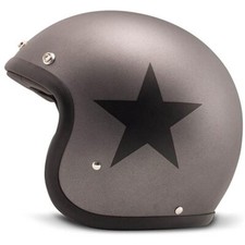 Casco Jet Cafe Racer DMD Vintage Star Grigio Nero