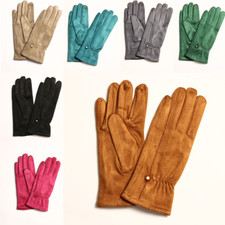 Guanti donna scamosciati colorati taglia unica in camoscio caldi