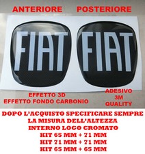 ADESIVO 3D STICKERS STEMMA FIAT PUNTO EVO COFANO ANTERIORE POSTERIORE CARBONIO