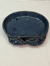 Piatto ceramica granchio blu smaltato studio arte piatto 8” nautica costiera