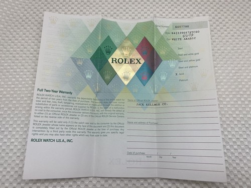 Rolex 4233 cellini paper - rolex, 4233/9