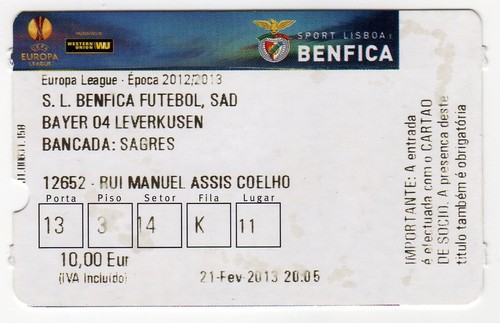 Biglietto benfica lisbona - biglietto,