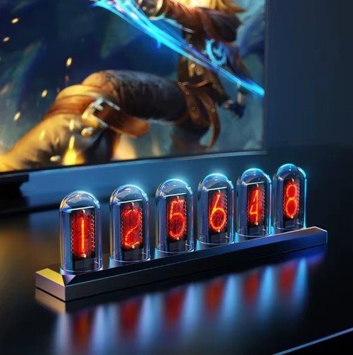 Orologio nixie tube led rgb - nixie,