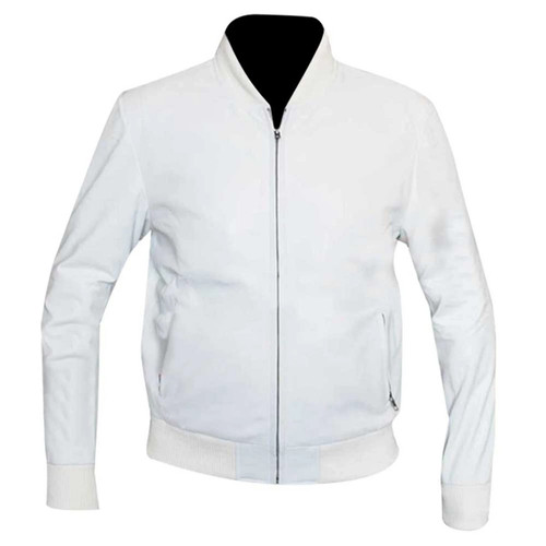 Bomber uomo pelle bianca - da,