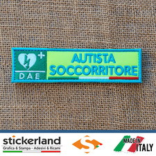 Toppa Toppe Patch AUTISTA SOCCORRITORE DAE giallo fluo - celeste con velcro M+F