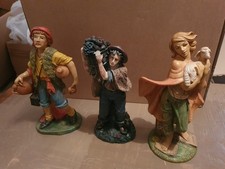 lotto set 3 Statue Natività Presepe in plastica massiccia forse resina alte 28cm
