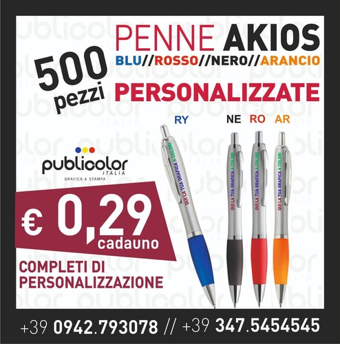500 penne akios personalizzate - 500,