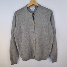 Cardigan Ballantyne 100% cashmere grigio taglia M da donna