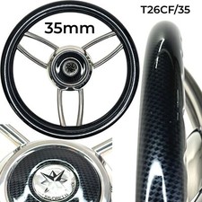 Savoretti Sport Barca Motore Volante Acciaio Inox Volante Carbonio Look 35cm