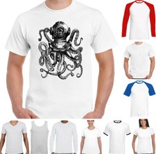T-Shirt SCUBA Diving Uomo Maschera Da Immersione Pinne Polpo Kit Bombola