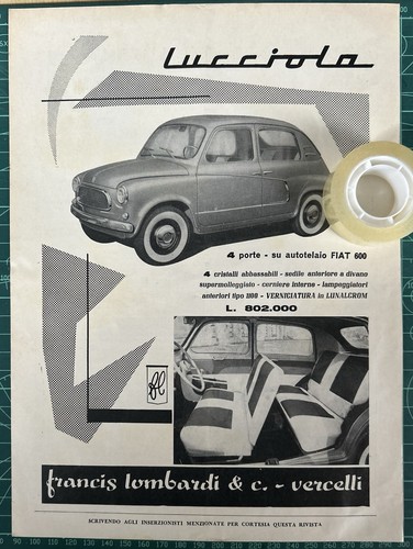 Rara pubblicità fiat 600 - fiat,