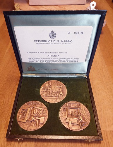San marino trittico medaglie - san,