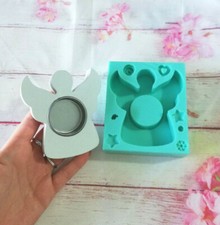 Stampo in silicone Portacandele Angelo per creazioni in resina, fimo e gesso