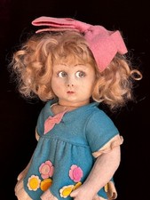 Bambola bambina personaggio stoffa feltro Lenci 111 italiana vintage 12”