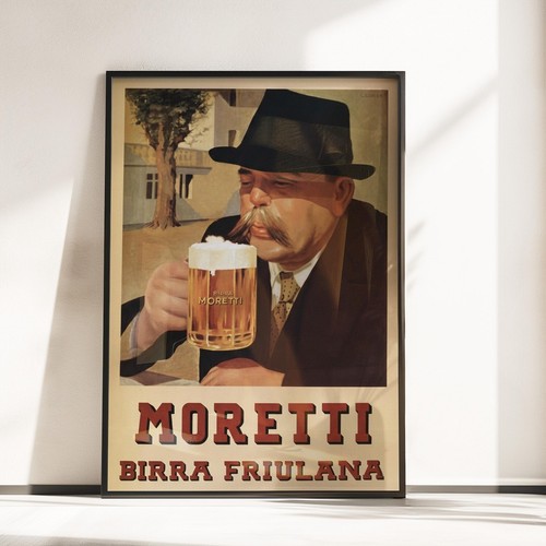 Vintage birra moretti poster - moretti,