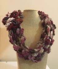 Sciarpa collana, scaldacollo, collana fatta a mano, sciarpa misto lana