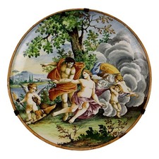 Piatto da Parata Antico Diana e Endimione Maiolica Italia XIX Secolo
