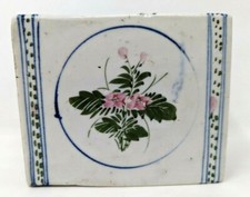 Poggiatesta portacuscini oppio floreale policromo porcellana cinese antica vintage KP21