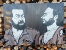 Dipinto su tela in acrilico Bud Spencer e Terence Hill "Lo chiamavano Trinità"