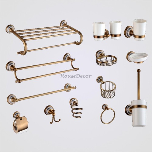 Kit accessori bagno - , ottone