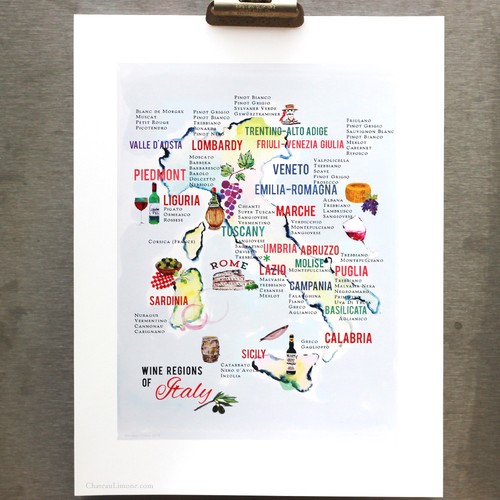 Mappa del vino italiano - vino,