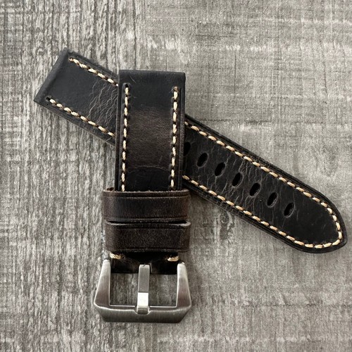 22mm rustico pelle marrone - 22mm,