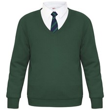 Ragazze Verde Scout Scuola Uniforme Confezione Singola Scollo V Maglione Felpa