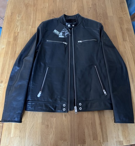 Giacca diesel pelle nera - pelle,
