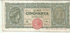 Italy italia lire 1943 p - italy, 50