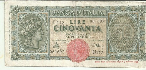 Italy italia lire 1943 - 1943, p