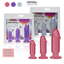 Crystal Jellies Plug Anali Rosa Trasparenti PVC Lisci Doc Johnson Anal Kit
