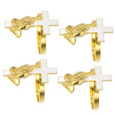  4 pezzi porta tovaglioli per battesimo fibbie porta tovaglioli a croce anelli