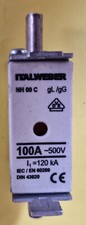 FUSIBILE INDUSTRIALE NH A COLTELLO - DIN 43620 SERIE NHTG 100A 500 V 120 KA
