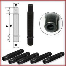 KIT Colonnette Prigionieri a Brugola per mozzo auto M14x1,25 lungh 68mm 20 Pezzi