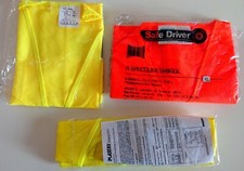 3 Gilet ad alta visibilità (smanicati) arancione e giallo fluo